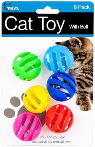 bulk buys Balls with Bells Cat Toys Set, Medium Breeds, 2 Packs. Includes 12 Balls.