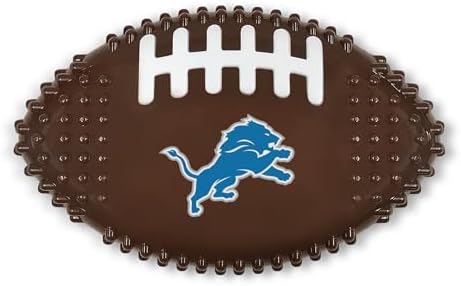 NFL Detroit Lions Mega- Chew Hard Nylon Bacon-Flavored Dog Bone Football Chew Toy Interactive Tasty Fun Dog Chewy Toys Indestructible Strong Durable Tough Pet Biting Playtoy for Aggressive Chewers