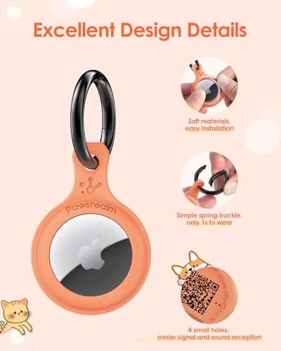Smart Pet Tracker Holder Compatible with AirTag, for AirTag Holder Dog&Cat Collar with QR Code, Case&ID Tag in One & with Modifiable Pet Online Profile, Instant Location pet Alert