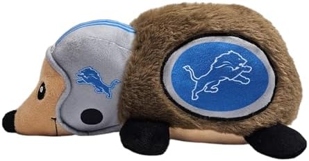 NFL Detroit Lions Plush Hedgehog Toy for Dogs & Cats, Cool Soft Pet Toy for Fun and Interactive Play, Dog Chew Toy with Squeaker, Licensed Hot Pet Toy