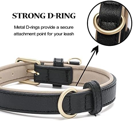Leather Dog Collar for Small Medium Large Dogs Soft Waterproof Padded Puppy Collars