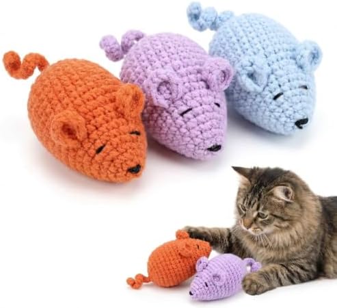 Cat Toys Mice, Catnip Toys Mouse for Indoor Cats, 3 Pcs