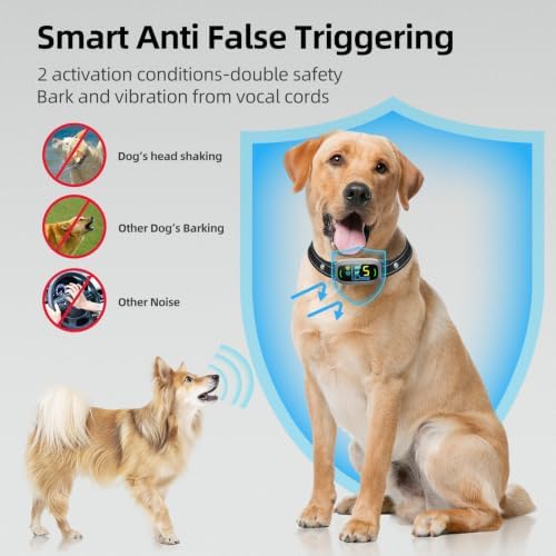 FAFAFROG Dog Bark Collar, Rechargeable Smart Collar, Anti Barking Training Collar with 5 Adjustable Sensitivity Beep Vibration, Bark Collar for Large Medium Small Dogs (Grey)