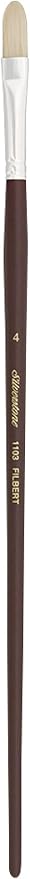 Silver Brush Limited 1103 Silverstone Filbert Brush for Oil Painting, Size 4, Long Handle