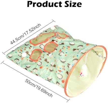 Cat Tunnel Toy, Cat Tunnel Bags with 1 Little Mouse & 3 Ball Crinkle Sack Bag for Cats, Portable Training Cave Collapsible Interactive Drill Bag Toy, Pet Self Interactive Toys