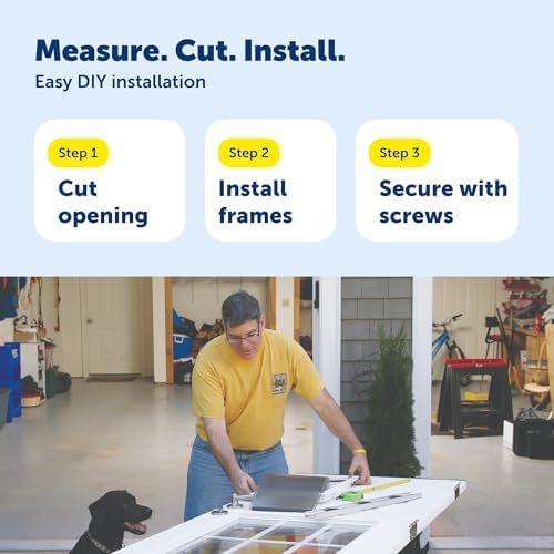 PetSafe Freedom Aluminum Pet Door, Vinyl Flap, Up to 220 lb, X-Large, White