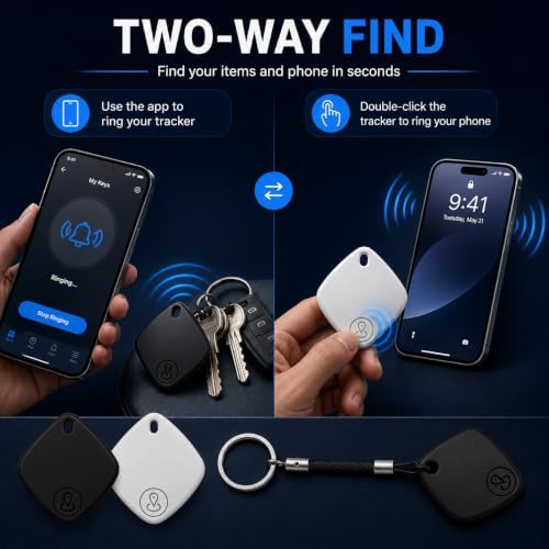 Itagpro GPS Tracker, Real-Time Global Location and Two-Way Finder for iOS and Android, with Lanyards，White：3-Pack