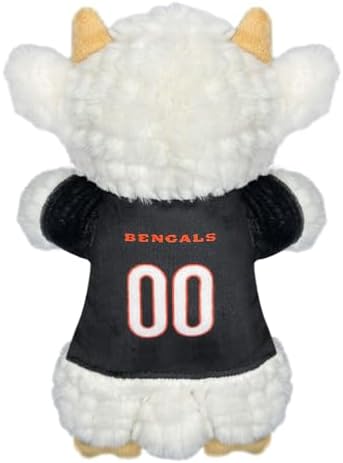 Pets First NFL Cincinnati Bengals Goat Plush Toy for Dogs and Cats with Squeaker, Wearing a Team Jersey! Fun & Sporty Goat Shaped Dog Chew Toy, Interactive Pet Toy