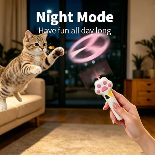 Rechargeable Cat Flying Disc Launcher, Interactive Hunting Fetch Toy with 6 Soft Flexible Flying Spinners, Electric Pet Play Toy, Indoor Outdoor Yard Interactive Exercise Toys for Cats(White)