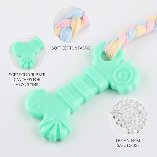4 PCS Puppy Chew Toys for Small Dogs, Soft Rubber & Rope Teething Toy Set for Puppies, Durable Interactive Teethers for Biting Relief, Under 25 lbs(Style 10)