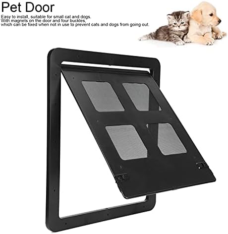 Dog Door For Sliding Glass Door, Doggie Door Dog Door For Screen Doo Dog Door Screen Porch Doggy Door Adult Cat Door Flap Lockable Door Insert For Sliding Door, Black (Large size)