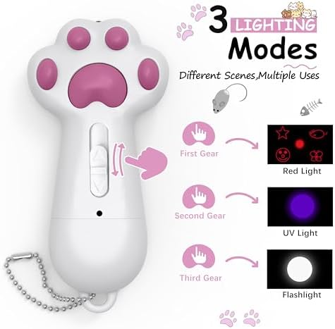 FYNIGO Interactive Cat Toys for Indoor Cats and Dogs,7 in 1 USB Rechargeable Cat Teaser Toy for Chasing and Exercise