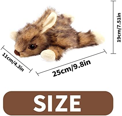 ALL FOR PAWS Orel Rabbit Squeaky Dog Toy, Flat Plush Bunny Dog Toy with Large Built-in Squeaker, Interactive Plush Chew Toy for Small Medium Large Dogs, 9.8 x 7.5 x 4.3 in