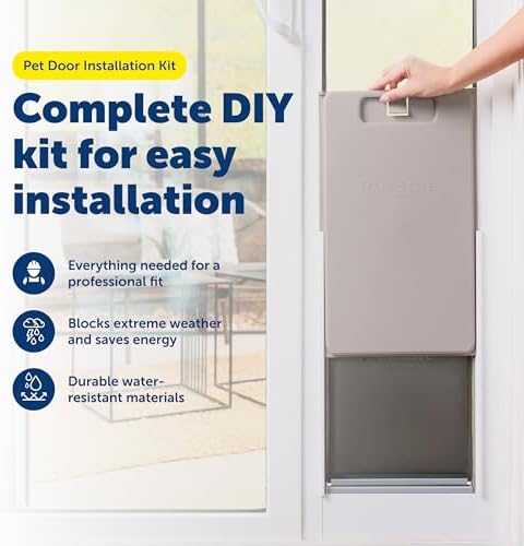 PetSafe Dog Door Installation & Insulation Kit, Weatherproof Any Pet Door | All-In-One DIY Kit Improves Fit & Efficiency, Includes Drill Bit, Weather Stripping, Silicone Sealant, Fits Any Pet Door.