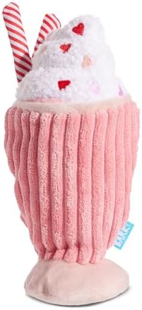 Barkbox Red Whine Milkshake Dog Toy – Squeaky Dog Toys – Plush Dog Toys – Puppy and Pet Toys for X-Small to Small Dogs