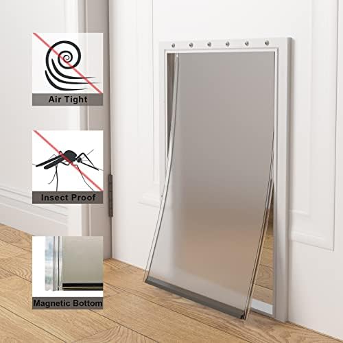 MIAOTONG Weatherproof Extra Large Dog Door Replacement Flaps with Screws | Compatible with PetSafe Freedom Doggie Door PAC 11-11040, 13 1/8” x 24 7/8”, Flexible, Durable, BPA-Free, with Magnetic Strip