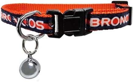 Pets First COLLAR for CATS - NFL DENVER BRONCOS CAT COLLAR. - Strong & Adjustable FOOTBALL Cat Collars with Metal Jingle Bell