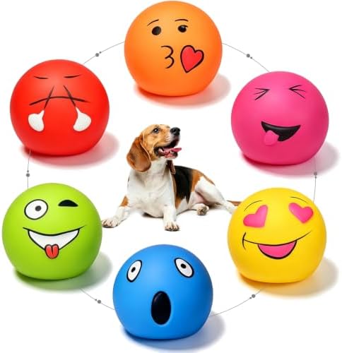 HOLYSTEED Squeaky Dog Toys for Medium Dogs, Round Latex Squeaky Balls 2.3"
