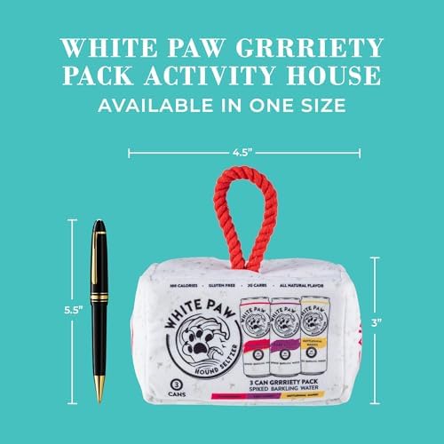 Haute Diggity Dog White Paw Grrriety Pack Puzzle + 3 Plush Squeaky Dog Toys