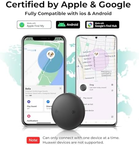 GPS Dog Tracker Collar (iOS & Android), No Monthly Fee Pet Activity Tracker