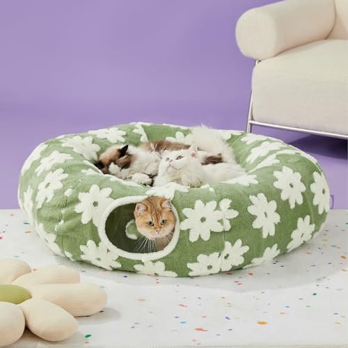 Lesure Donut Cute Jacquard Large Cat Tunnel Bed Kitten Toys for Dog Bunny