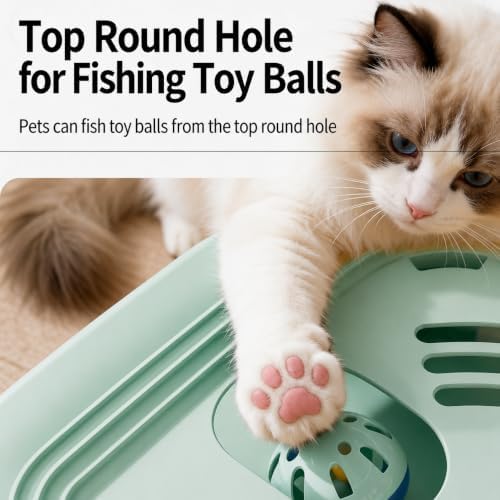 Interactive Cat Toys for Indoor Cats, 2-in-1 (Green)