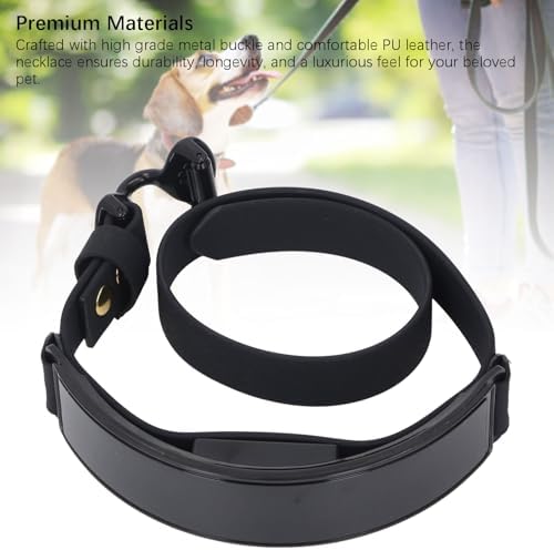 LED Dog Collar with DIY Smart Screen, Rechargeable Light Up Glow Collar for Night Walking, APP Controlled Luminous Pet Necklace with PU Leather and Metal Buckle (Blue Light)