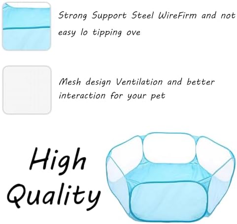 Small Animals Playpen, Portable Pop-up Open Interactive Pet Tent, Indoor Outdoor Fence for Rabbits, Guinea Pig, Hamster, Chinchillas, Kittens, Puppies