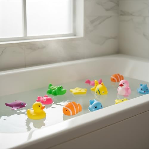 8 Pcs Pool Cat Interactive Squeaky Toy, Rubber Floating Water Toys