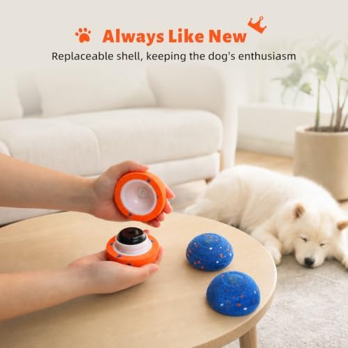Smart Interactive Dog Toys Ball，Automatic Moving, Bouncing and Rotating,Pet-Safe & Durable E-TPU Material, IPX7 Waterproof, Active Rolling Ball for Puppy Medium Large Dogs, Long Battery Life (Orange)
