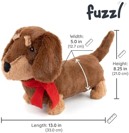 Fuzzl Sizzles Dachshund Plush Dog Toy, Toffee Brown