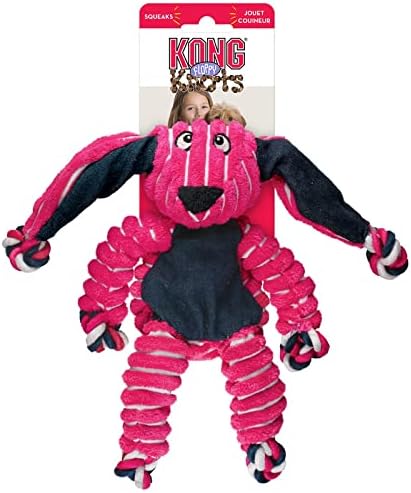 Kong Floppy Knots Rope and Plush Dog Toy, Bunny, Medium/Large
