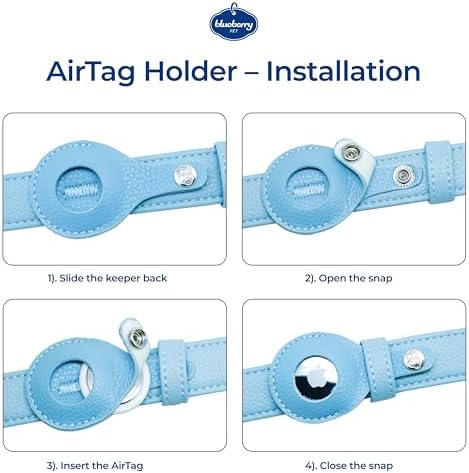 Blueberry Pet Microfiber Leather AirTag Dog Collar