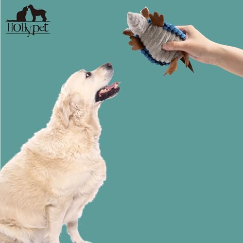 Hollypet Armadillo Squeaky Puppy Dog Toys for Small Medium Dogs, 6"