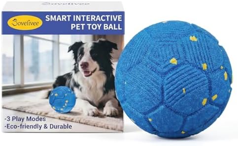 Smart Interactive Dog Ball, Automatic Moving Dog Toy with 3 Play Modes, Durable E-TPU Material, IP65 Active Moving Pet Toy Ball for Medium and Large Dogs, Blue