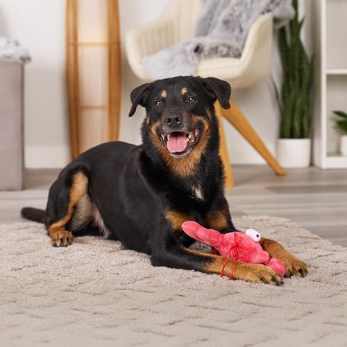 goDog Action Plush Lobster Animated Squeaky Dog Toy with Chew Guard Technology, Durable Fabric and Wiggling Tail & Squeaker for Active Play, Red, One Size