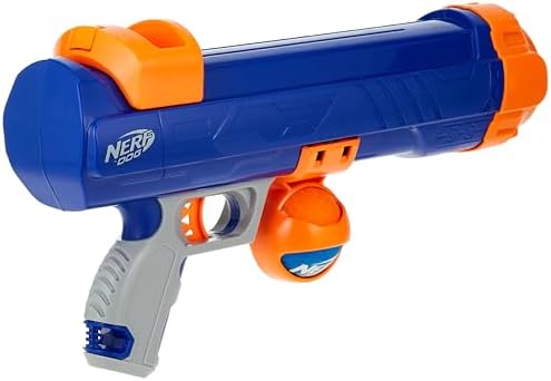 Nerf Dog Tennis Ball Blaster Dog Toy Blue/Orange, 16 Inch Compact Blaster with 1 Ball