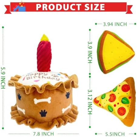 Dog Birthday Toys 3 Pack for Large Medium Small Dogs