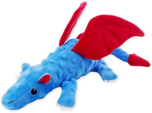 Dragon Plush Dog Toy with Squeaker & Crinkle Wings, 14 Inch
