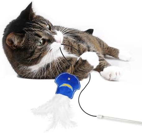 Pets First NFL Los Angeles Chargers Team Jersey Wand with CAT NIP, Cat Toy Jersey Shaped Plush Teaser Toy for Cats & Kittens - Interactive Pet Toy for Play & Exercise