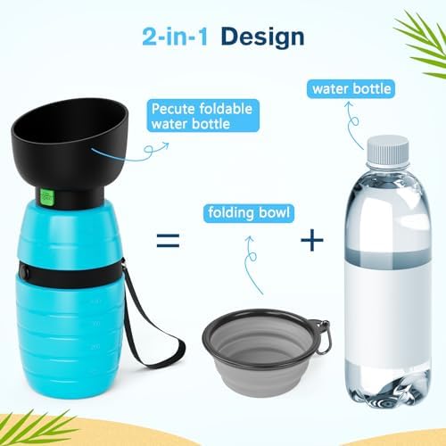 Pecute Portable Dog Water Bottle 29oz, Pet Walking Water Bottle
