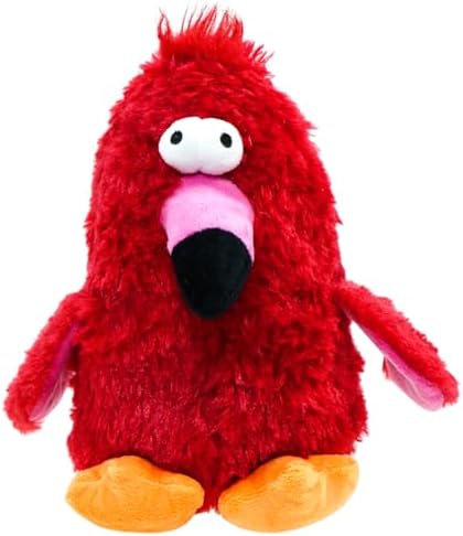 Squeaky Dog Toys Durable Stuffed Bird Dog Toys with Unique Squeak Sounds to Keep Dogs Busy, Cute & Funny Interactive Puppy Chew Toys for Small, Medium and Large Dogs(Red Parrot)
