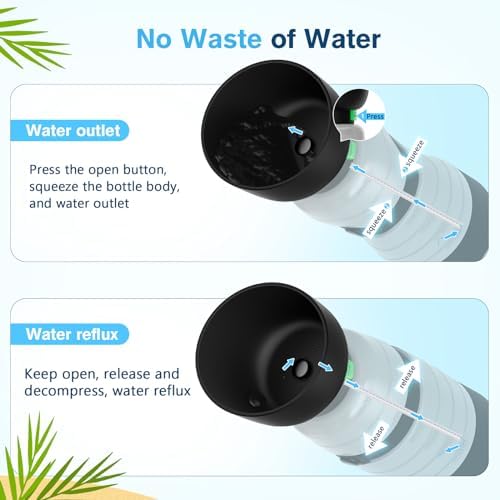 Pecute Upgraded 22 oz Dog Water Bottle with 5 oz Food Container, Portable Dog Travel Water Bottle Dispenser, Leakproof, BPA Free, Lightweight, Pet Water Bottle Bowl for Outdoor Walking Hiking Camping