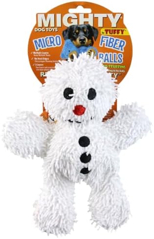 MIGHTY Tuffy Microfiber Medium Snowman Ultra Durable Plush Dog Toy