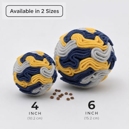 Snuffle Ball for Dogs - Soft Polar Fleece Interactive Puzzle Toy for Mental Stimulation & Boredom - Safe, Plastic-Free Foraging Game & Slow Feeder to Keep Pets Busy Indoors