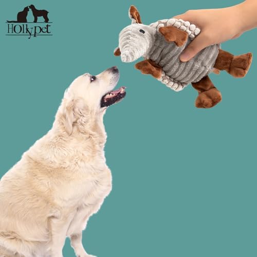 Hollypet Armadillo Squeaky Puppy Dog Toys for Small Medium Dogs, 8"