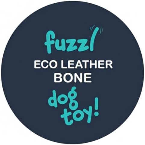 Fuzzl Large Leather Bone Dog Toy Natural and Tough Dog Toys - Long Lasting Chew Toys for Aggressive Chewers - Strong Dog Toy for Dogs and Puppy
