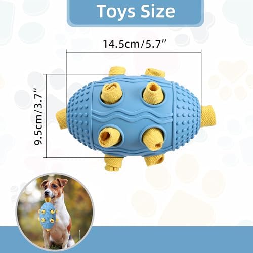 Interactive Dog Toy, Food Dispensing Puzzle Toy for Boredom Relief (Blue)