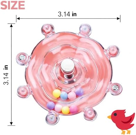 Spinning Bird-Toys Bird Cage Toys & Bird Perch Parrot-Parakeet Budgie Cockatiel Conure Macaw Chicken Parrot Enrichment Cage Accessories Small Animal Chewing Toy (Pink Wheel)