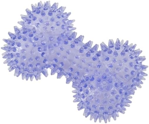Squeaky Spiky Dog Bone Toy for Teeth Cleaning & Gum Massage 4.4 Inch Small Medium Dogs Purple | Spiny TPR Rubber Chew Toy for Fetch Play Interactive Bouncy Dental Bone Durable BPA Free Nontoxic Floats